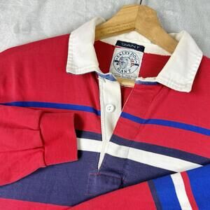 Vintage 90s Gant Salty Dog Rugby Shirt Long Sleeve Cotton Men L Made In USA Prep